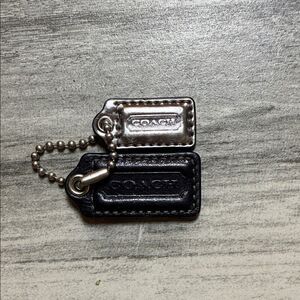 Coach Dual-Tone Key Holder in Black and Silver